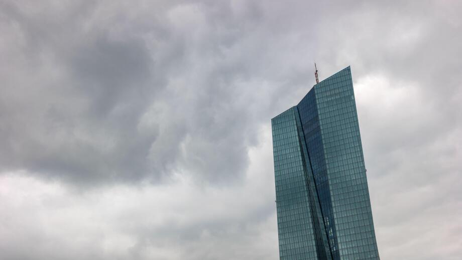 thunderstorm over the European Central Bank or ECB in Frankfurt
