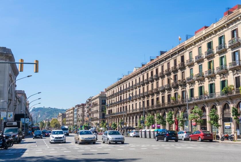 Barcelona Catalunya Avenue del Marques de l'argentera boulevard in the La Ribera Ciutat Vella El Born district of barcelona spain eu europe Catalonia