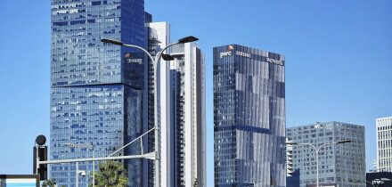Modern skyscrapers in Tel Aviv, Israel.