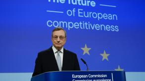 Brussels, Belgium. 09th Sep, 2024. Press Conference by European Commission President Ursula von der LEYEN and Mario DRAGHI on the Report on the Future of EU Competitiveness in Brussels, Belgium on September 9, 2024. Credit: ALEXANDROS MICHAILIDIS/Alamy Li