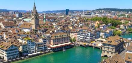 Zurich Cityscape (aerial view from elevated position)