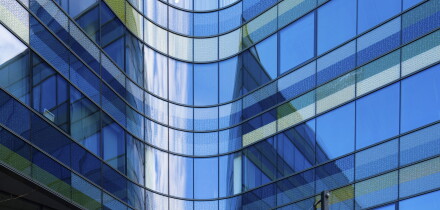 Helsinki, Finland. August 28 2025. the facade of a modern building in the city centre
