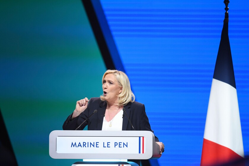 France, REIMS, 2022-02-05. Presidential convention of Marine LE PEN Photograph by Francois Pauletto