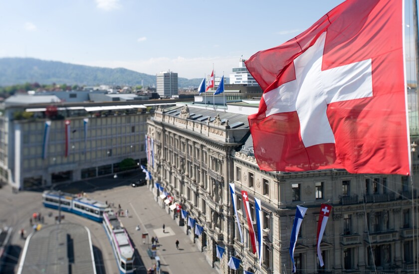 Zurich, Switzerland, UBS Bank and Credit Suisse Paradeplatz