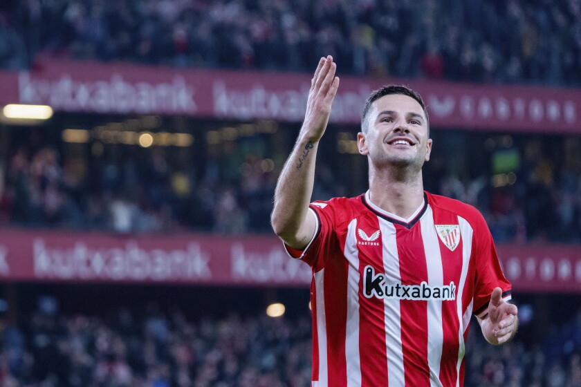 Bilbao, Spain. 02nd Feb, 2024. Gorka Guruzeta of Athletic Club celebrates a goal during the La Liga EA Sports match between Athletic Club and RCD Mallorca at San Mames Stadium in Bilbao. Final score: Athletic Club 4:0 RCD Mallorca Credit: SOPA Images Limi