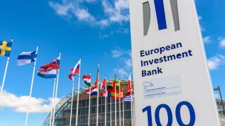 European investment bank building in Luxembourg. It is the European Union's nonprofit lending institution established in 1958, Kirchberg.