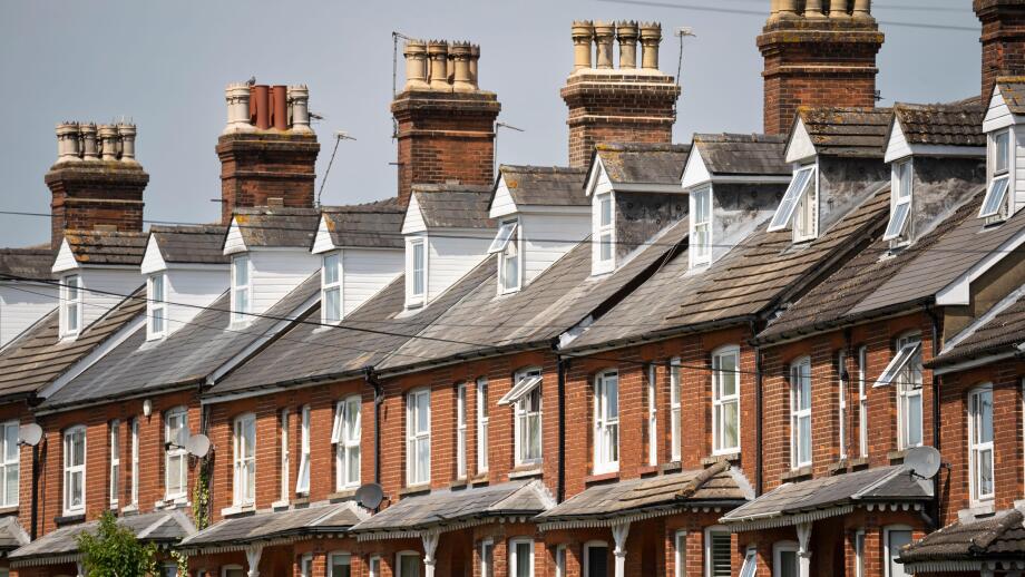 Victorian terraced housing on Worting Road, Basingstoke, UK. Concept: England housing market, mortgage deals, property prices, buy to let