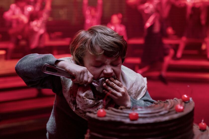 Roald Dahl's Matilda the Musical. Charlie Hodson-Prior as Bruce Bogtrotter in Roald Dahl's Matilda the Musical. Photo Credit: Dan Smith/Netflix