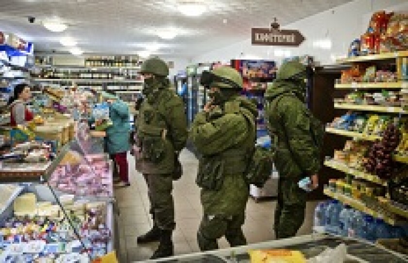 Russians in Ukraine shop