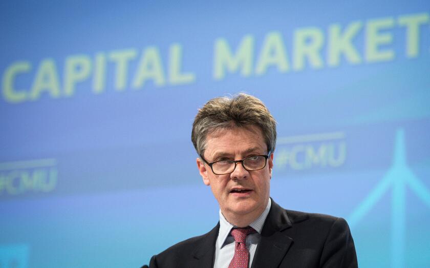 Brussels, Bxl, Belgium. 30th Sep, 2015. Jonathan Hill, EU commissioner for Financial services holds a press conference on Capital Markets Union at European Commission headquarters in Brussels, Belgium on 30.09.2015 by Wiktor Dabkowski Credit:  Wiktor Dabk
