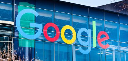 March 7, 2018 Mountain View / CA / USA - Google logo on one of the buildings situated in Googleplex, the company's main campus