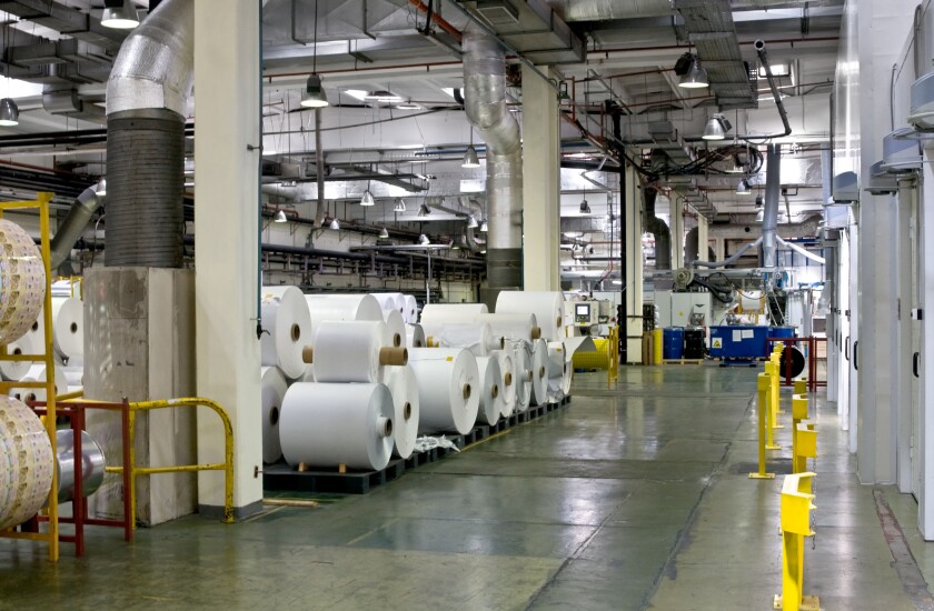 Factory on manufacture of paper packing