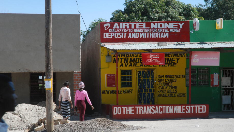 Airtel Money, Mwandi, Zambia, Africa.