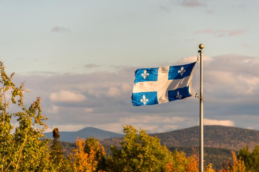 Quebec flag and fall colours