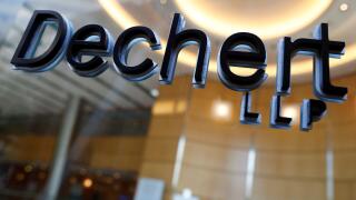 Signage is seen outside of the law firm Dechert LLP in Washington, D.C., U.S., August 30, 2020. REUTERS/Andrew Kelly