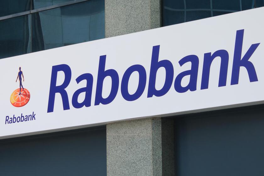 Rabobank company logo, Dutch multinational banking and financial services company head quartered in Utrecht Netherlands.