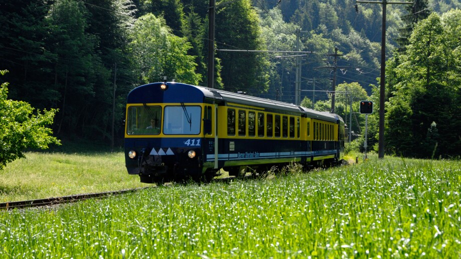 Mountain train, Bernese Oberland, Swiss Alps, Switzerland, Europe