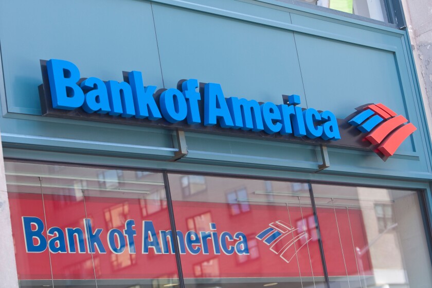 A Bank of America branch is pictured in New York City, NY Thursday August 4, 2011.