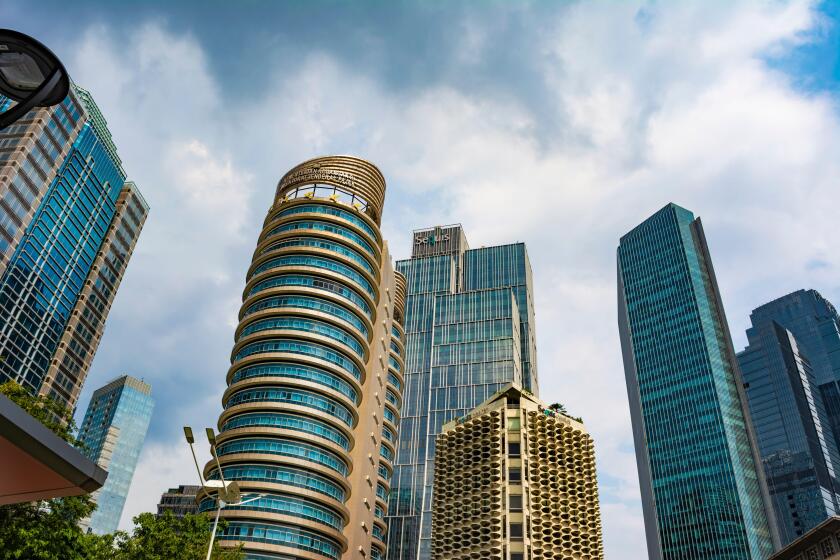 Buildings in Sudirman, which is Central Business District of Jakarta. There are banks, insurance, and ministry of finance buildings.