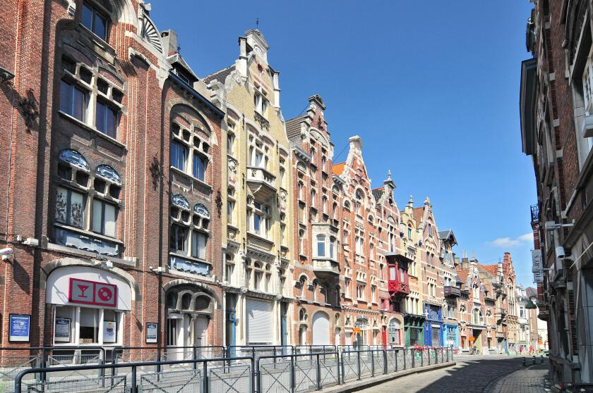 Old Houses Near Friday Market Square In Ghent