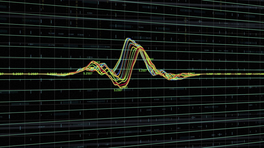 Image of data processing and diagram over black background