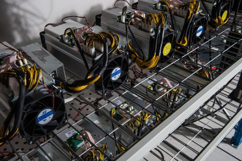 Orvault (North-western France): Bigblock Datacenter bitcoin mining farm, France?s biggest cryptocurrency mining farm. Computers and graphic cards used