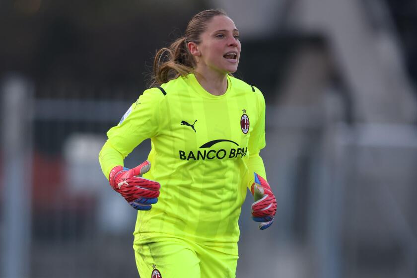 Milan, Italy, 5th December 2021. Laura Giuliani of AC Milan reacts during the Serie A Femminile match at Centro Sportivo Vismara, Milan. Picture credit should read: Jonathan Moscrop / Sportimage