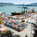 Container Port, Lyttelton Harbour, Lyttelton, Banks Peninsula, Canterbury, New Zealand. Image shot 2009. Exact date unknown.