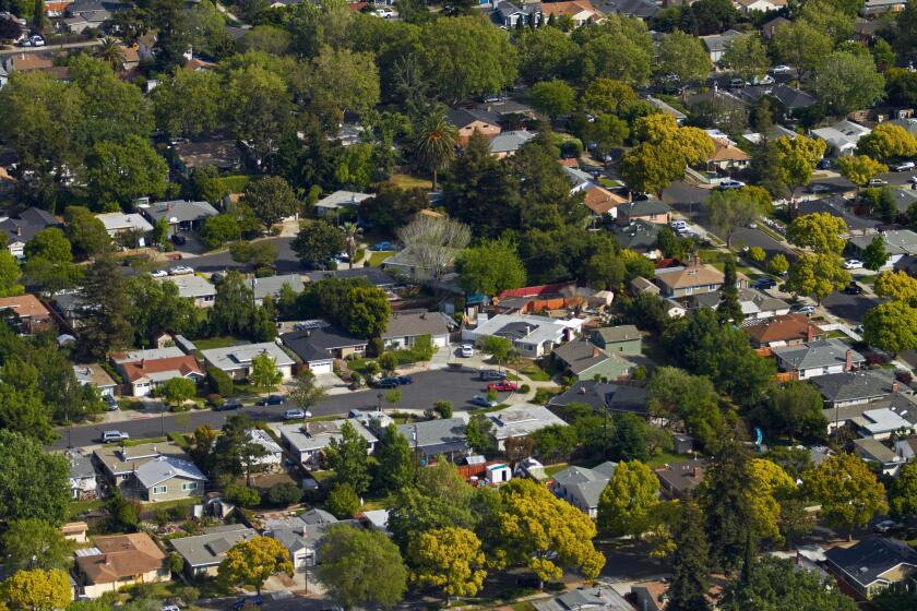 Aerial of Centennial Neighborhood, Redwood City, San Francisco, California, USA.