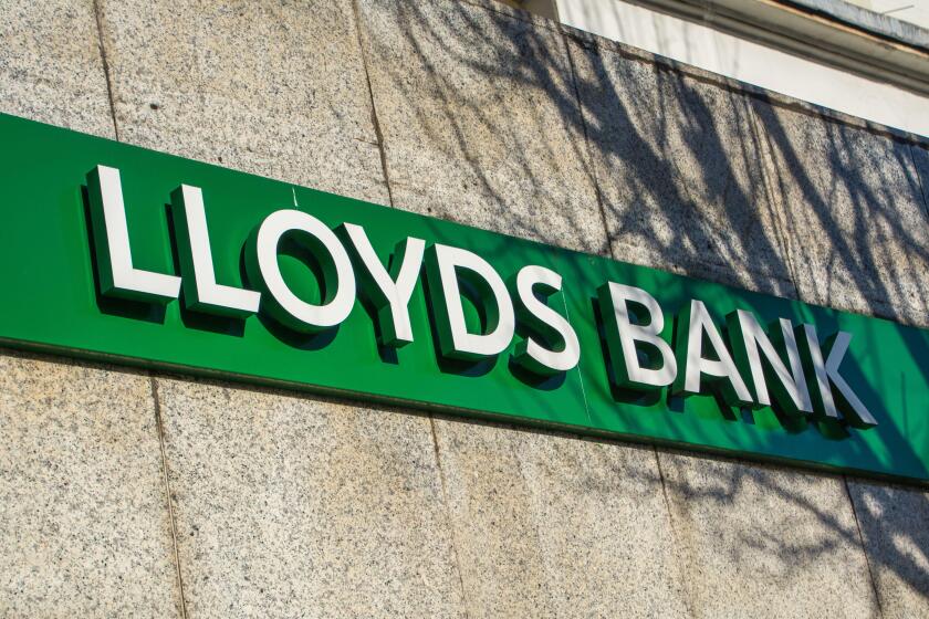Lloyds- British high street bank branch, exterior logo / signage- London