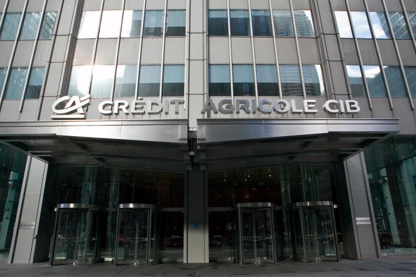 A view of the Credit Agricole building in New York