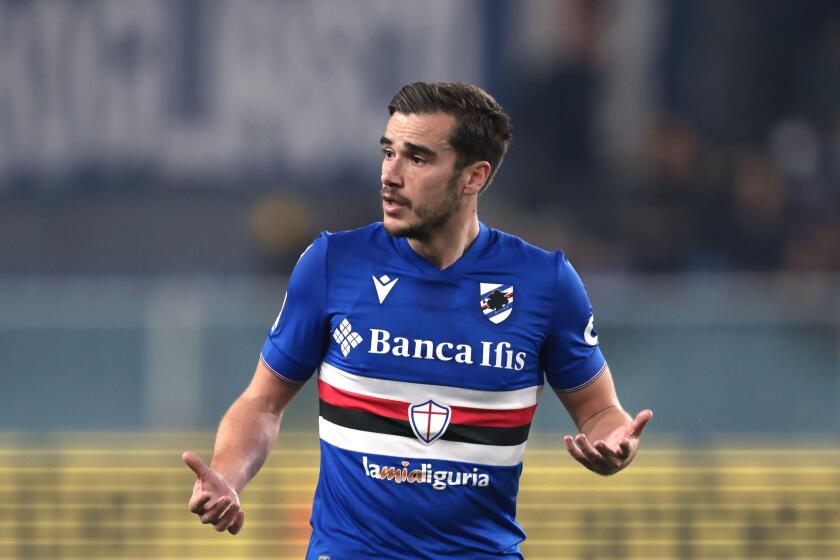Genoa, Italy, 13th February 2023. Harry Winks of UC Sampdoria reacts during the Serie A match at Luigi Ferraris, Genoa. Picture credit should read: Jonathan Moscrop / Sportimage