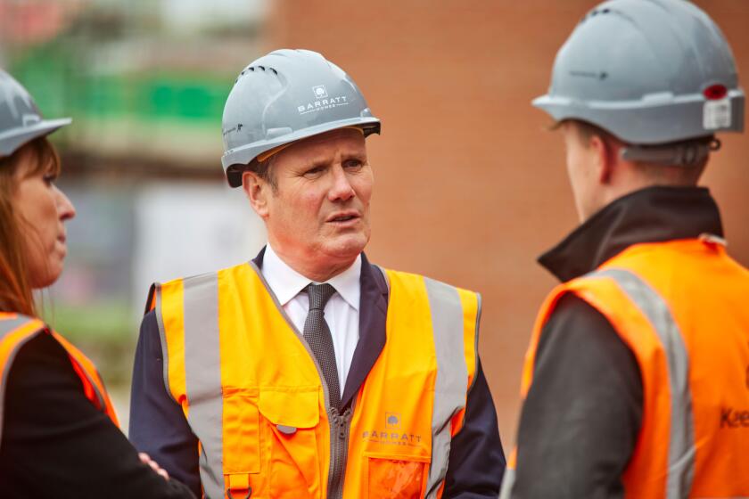 Keir Starmer Leader of the Labour Party and Angela Rayner Deputy Leader of the Labour Party visit to Barratt Homes Centurion Village in Leyland, Lanca