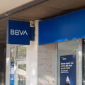 Barcelona, Spain - 5 November 2021: Banco Bilbao Vizcaya Argentaria BBVA bank sign, Illustrative Editorial.