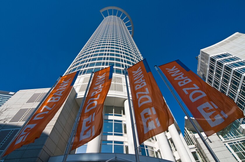 Europe Germany Frankfurt on the Main Downtown Financial district Headquarter of the DZ