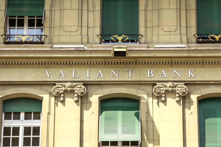 Bern, Switzerland - Valiant Bank office building. Valiant Bank AG is a bank in Switzerland, a subsidiary of the Valiant Holding AG company.