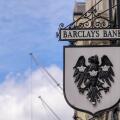 LONDON - May 21, 2022: Traditional old Barclays Bank sign on side of building on Fleet Street