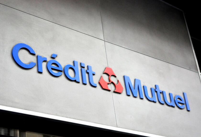 Illustrations of French banks Credit Mutuel and CIC in Paris, France on October 8, 2015. Photo by Alain Apaydin/ABACAPRESS.COM
