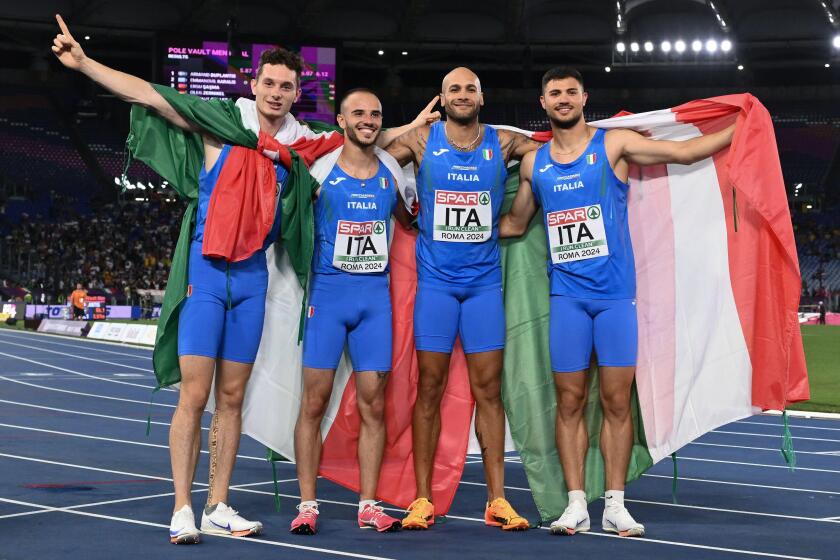 Rome, Italy. 13th June, 2024. Rome, Italy: ITALY Gold Medal 4 x 100m Relay Men during European Athletics Championships 2024 at Olympic Stadium, on June 12, 2024 in Rome, Italy. (Credit Image: © Domenico Cippitelli/IPA via Credit: Zuma Press/Alamy Live News