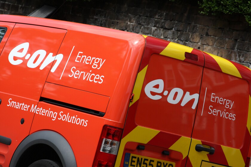 An E.on Energy Services van in a U.K. city.. Image shot 05/2010. Exact date unknown.