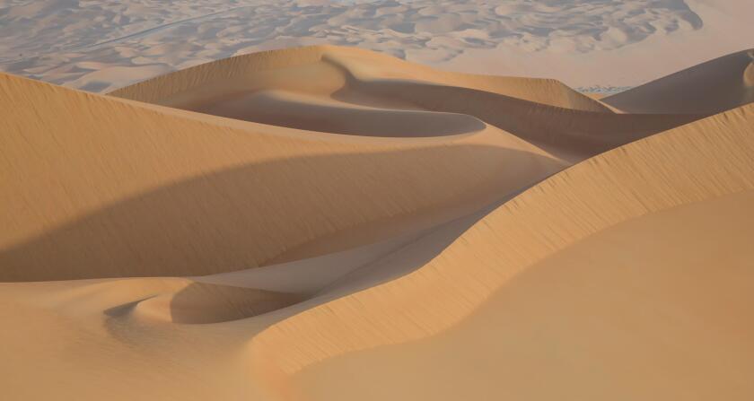 Massive sand dunes of the Empty Quarter desert, covering large area in UAE, KSA and Oman
