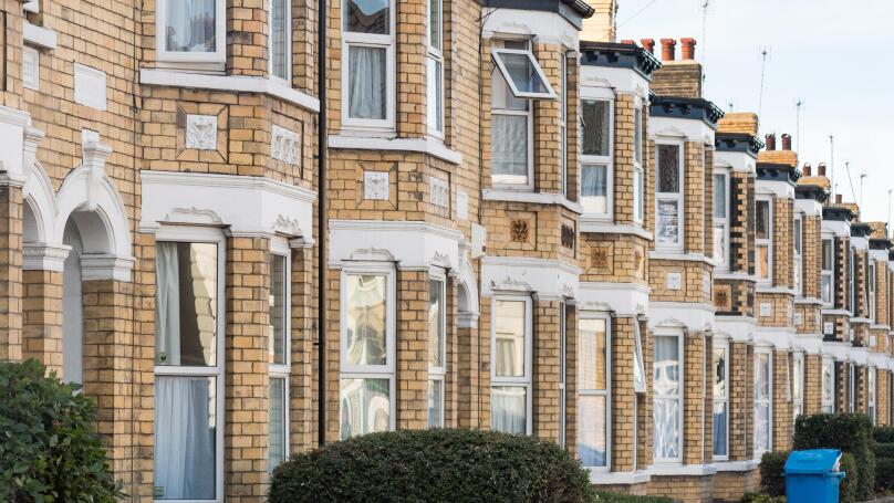 uk terraced housing in Hull, Yorkshire, England, UK