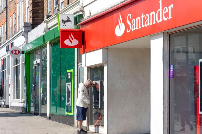 Row of retail banks, Station Road, Edgware, London Borough of Barnet, Greater London, England, United Kingdom