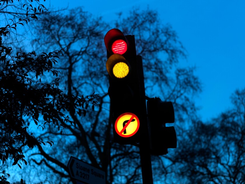 Traffic Lights Sloane Square London. Image shot 03/2009. Exact date unknown.