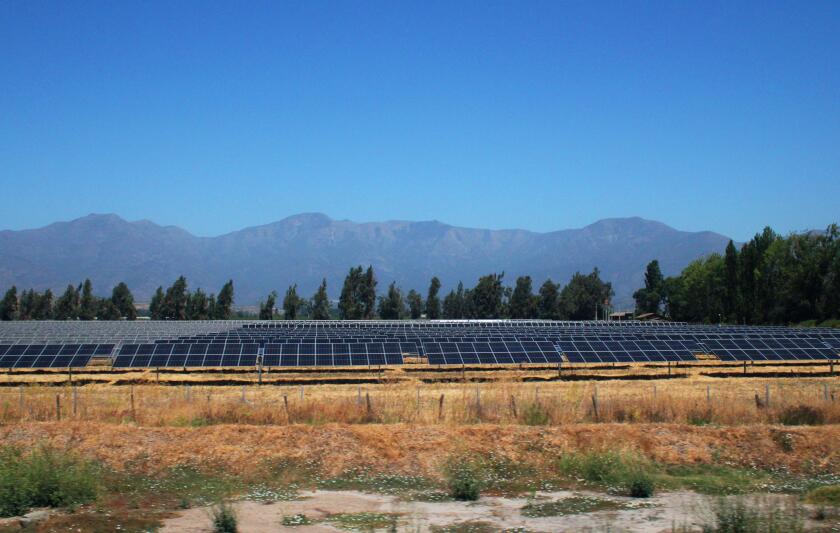 Solar panels installed in a rural area