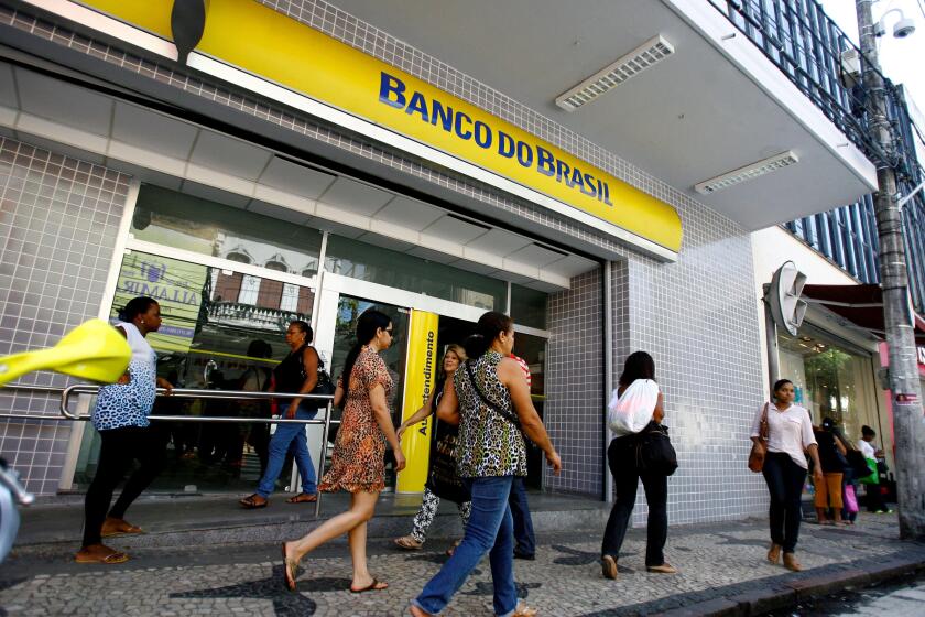 salvador, bahia / brazil - september 24, 2014: View of the facade of the Banco do Brasil branch in Salvador city center. *** Local Caption ***
