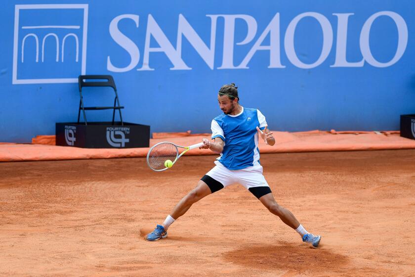 Turin, Italy, Italy. 14th May, 2023. Italy, Turin 14/05/23.Circolo della Stampa Sporting .ATP Challenger 175 Qualifiers.Piedmont Open Intesa Sanpaolo.Andrea Gola (Credit Image: © Tonello Abozzi/Pacific Press via ZUMA Press Wire) EDITORIAL USAGE ONLY! Not 