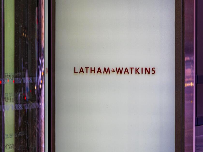 Latham & Watkins LLP London - Entrance to the Latham and Watkins Law Firm in the City of London Financial District.