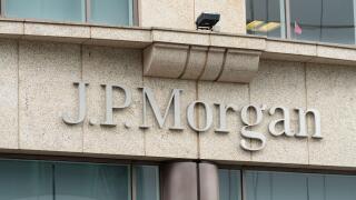 JP Morgan sign Glasgow Scotland UK