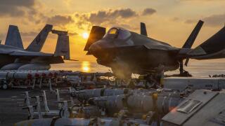 LOCKHEED MARTIN F-35C Lightning II jets on the flight deck of USS Abraham Lincoln during Operation bEpic Fury in March 2026. Photo: US Navy